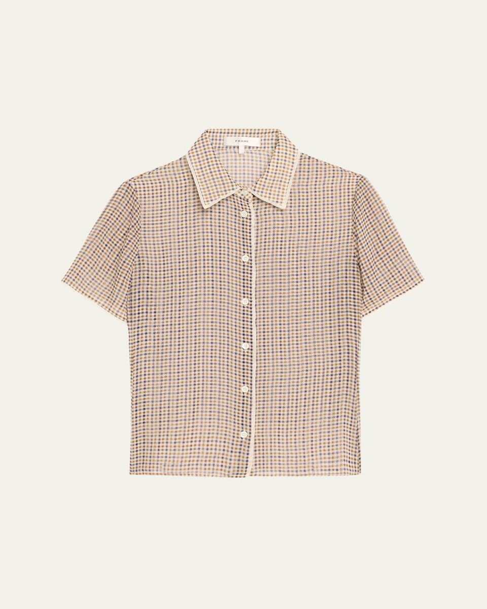 The Houndstooth Silk Blouse